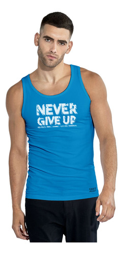 Camiseta Tank Top Sin Mangas Hombre Motivacion Never Give Up