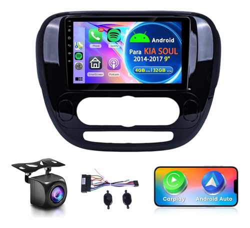 Auto Estéreo 4+32gb Para Kia Soul 2014-2017 Carplay Gps Wifi Kia Soul 2014-2017
