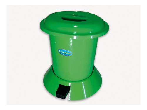 Tacho De Basura 7,5 L Con Pedal Limplast Color Verde