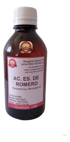 Aceite Esencial De Romero 250cc Aromaterapia