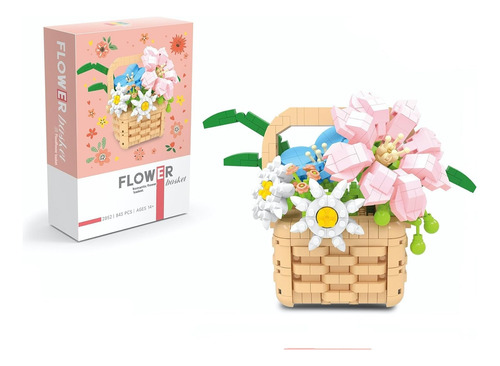 Juego De Mini Bloques De Construcción De Flores, Ladrillos D