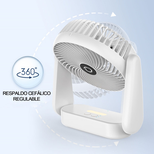 Ventilador De Escritorio Portátil 3 En 1 Con Luz Led Y Carga