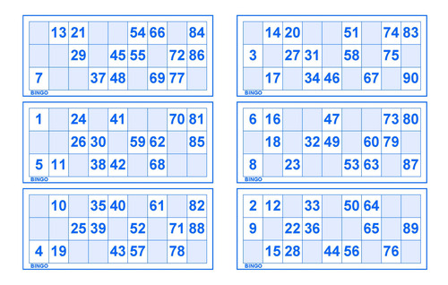 1200 Cartones Bingo Lotería 200 Hojas X 6 Pdf Para Imprimir Multi - 300 X Color
