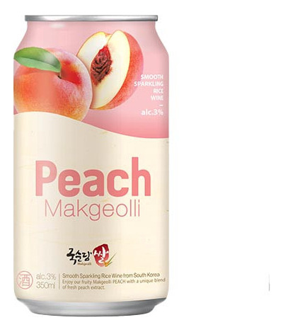 Makgeolli Icing Peach Bebida Coreana Durazno 350ml -2 Latas