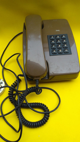 Mundo Vintage: Viejo Telefono Marron Botones Cj9 Tyo Lote2