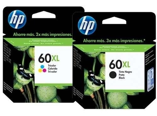 Combo Cartucho Hp 60xl Negro Y Tricolor Xl Original Wis 