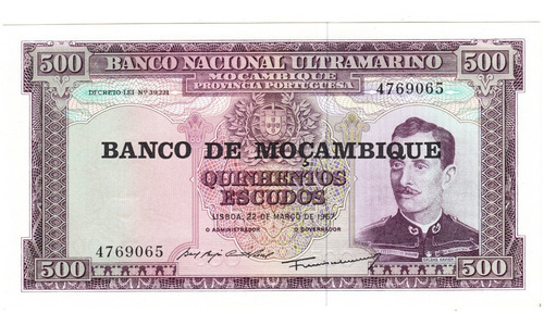 Mozambique Billete 500 Escudos Unc 1976 Pick 118