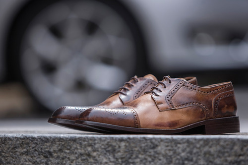 Zapato Cuero Hombre Briganti Acordonado Suela - Hcac00817 Dk