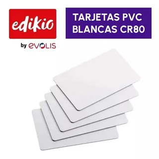 Evolis Edikio Tarjeta Blanca Cr80 Pvc X 100