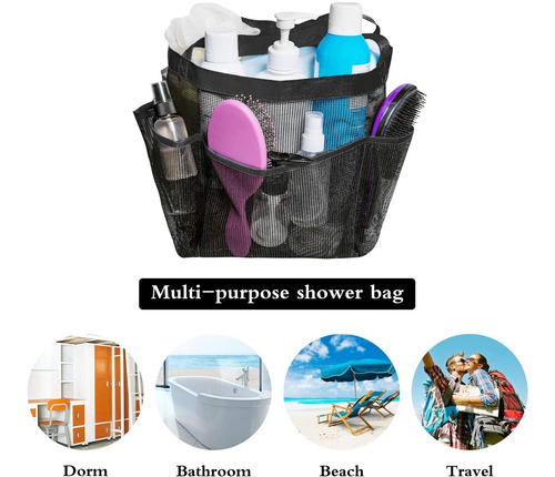 Attmu Mesh Shower Caddy Portable - Bolsa De Mano Para Colgar