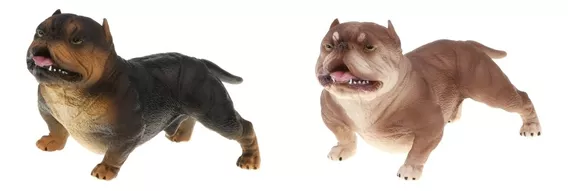 2x Figuras De Animales Lindo American Bully Pitbull