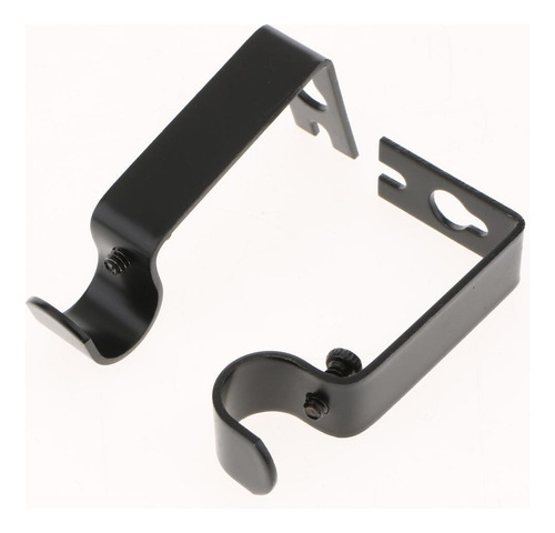 6 Pcs De Soporte Cortina Techo Negro Soportes Poste De Pared