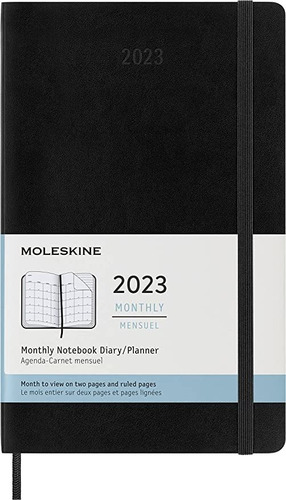 Agenda Moleskine 12 Meses 2023 Mensual Tapa Blanda 13x21 Neg