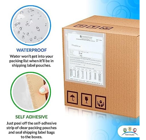Envelopes Fechados Da Lista De Embalagem Abc De 9,5 X 12 Po