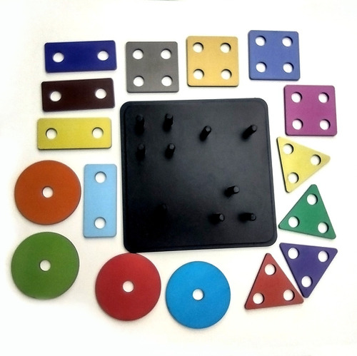 Imagem 4 de 5 de Brinquedo Educativo Pedagógico Montessori Formas Geométricas