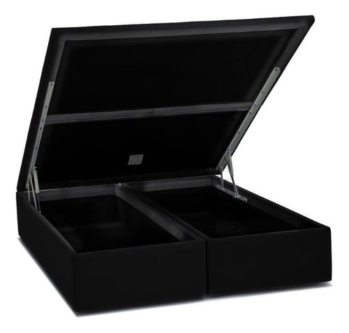 Cama Box Baú King Universal Suede Nero Black (193x203x35) -