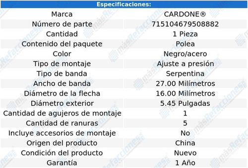 Polea Dirección Ford Econoline 03-06 Cardone