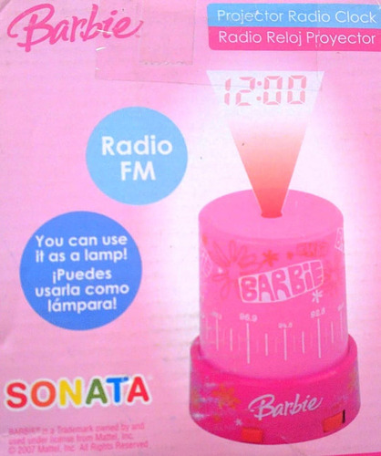 Barbie Lámpara Proyector Reloj Radio N.u.e.v.o.colecc Vintag (Usado)