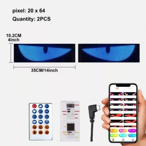 C0d 1pcs (348x102mm) Olhos Led Para Pára-brisa De Caminhãobe