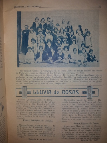 4 Revistas Ilustrada Carmelitas Descalzas 1932/6 Personas (Usado)
