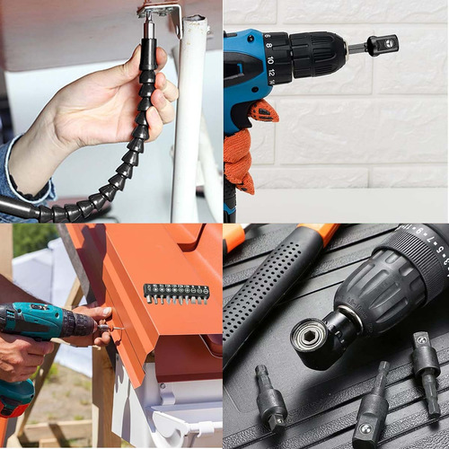 Kit 14 Adaptador Angular Extensor Flexível Soquete Universal