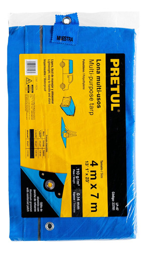 Lona 4 X 7 M Azul Pretul