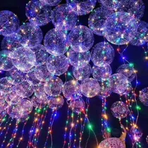 Comprar 100 Globos Burbuja Cristal Luminoso Luz Led Sin Palitos 
