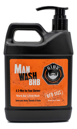 Gibs Man Wash 3 En 1 (barba, Cabello Y Cuerpo) Para Hombres