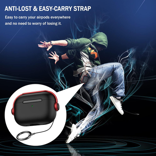 R-fun AirPods Pro Funda Con Bloqueo Seguro Y Kit De Limpieza