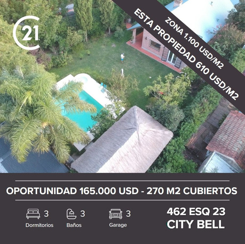 Oportunidad! Casa En Venta En City Bell, 462 Esq 23 - 7 Amb.