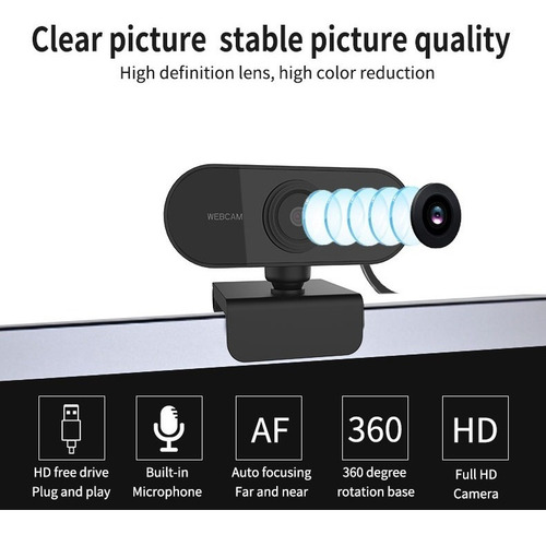 Imagem 4 de 7 de Full Hd 1080p Webcam Microfone Visão Computador Câmera