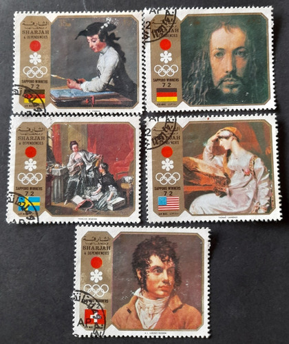Sello Postal - Eau - Sharjah - J. Olimpicos 1972 Paintings 2