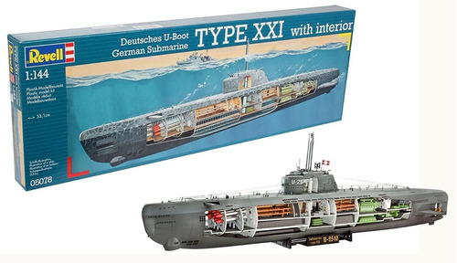 Submarino Alemán Type Xxi Con Interior - 1/144 Revell 05078