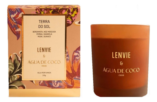 Vela Perfumada Terra Do Sol Lenvie E Água De Coco Casa 210g