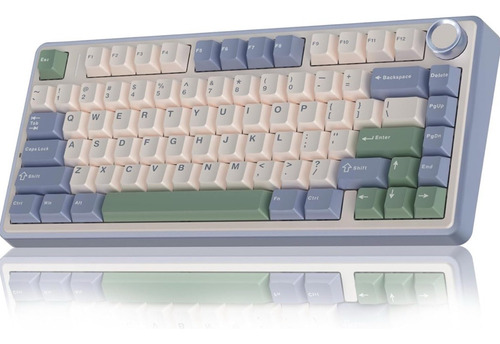 Teclado Aula F75 Mecânico Sem Fio Verde Cedro 82 Teclas Verde/cedro Português Brasil