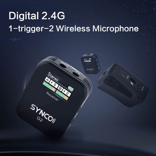 Micrófonos Synco G2 A2 Solapa Omnidireccional Color Negro Negro