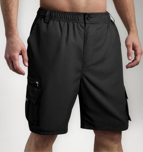 Bermuda Tipo Cargo Casual Para Hombre Con Varios Bolsillos
