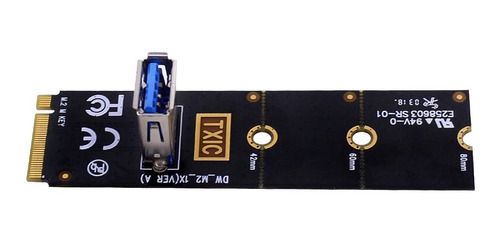 Imagem 4 de 6 de Adaptador Conversor Riser M.2 M2 Para Usb 3.0 Pci-e
