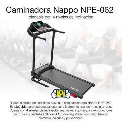 Caminador Eléctrico Nappo 062 Plegable Inclinación Audio Loi