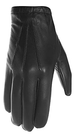 Harssidanzar Guantes De Trabajo De Policía De Cuero Fino Sin