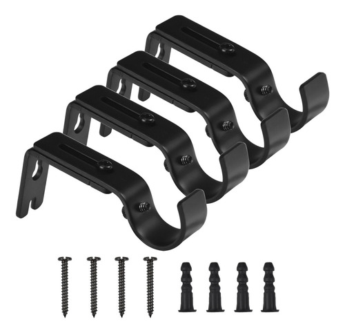 De 4 Hierro Soporte Ajustable Para Cortinero Pared Gancho