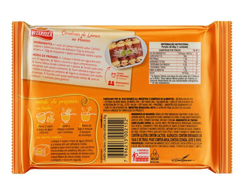 Macarrão Instantâneo Miojo Vitarella Kit Com 40 Unidades 75g