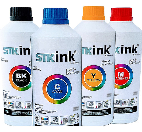 4x250ml  Tinta Stk Pigmenta Impressora P/ Epson Ecotank