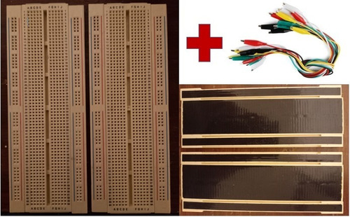 Imagen 1 de 4 de Paquete 2 Protoboard Ensamble Deslizable (1 Bloque, 2 Tiras)