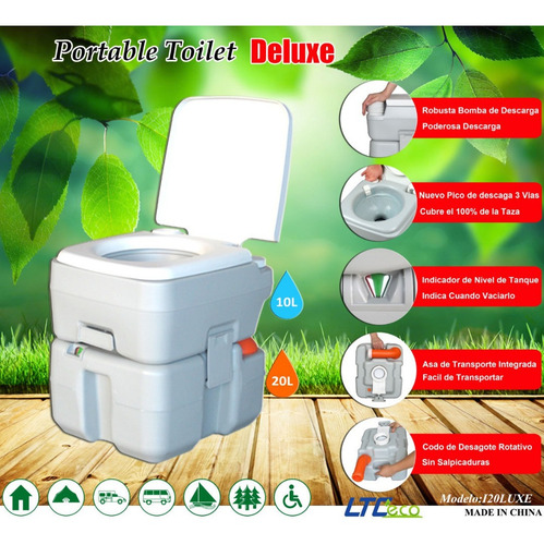 Imagen 5 de 10 de Inodoro Quimico 20 Lts Con Vertedor Portatil