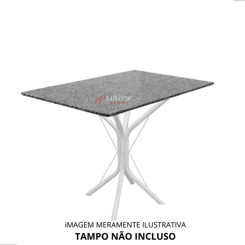 Pé Base Metal Redonda Quadrada 4 Apoio Vidro Granito Mármore