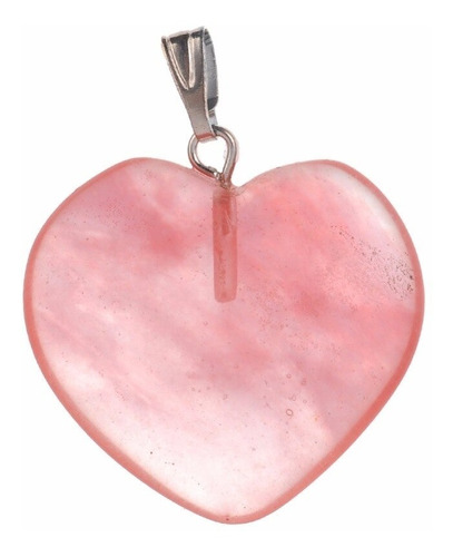 Dije Colgante Corazón Cuarzo Cherry Natural Dije Unisex 2cm