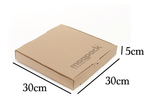 Imagen 3 de 7 de 50 Cajas Para Pizza 30x30x5cms Carton Microcorrugado Kraft