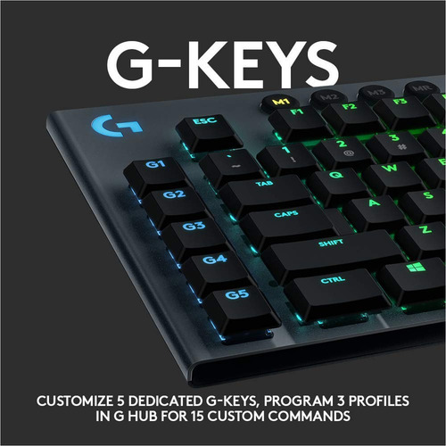 Imagen 4 de 10 de Logitech G915 Lightspeed, Teclado Gamer Mecánico Inalámbrico