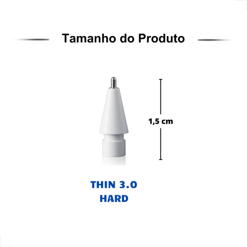 Kit 2 Pontas Caneta Fina App Pencil Para Geração 1 E 2 iPad